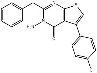 3-amino-2-benzyl-5-(4-chlorophenyl)thieno[2,3-d]pyrimidin-4(3H)-one Struktur