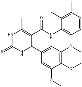 N-(2,3-dimethylphenyl)-6-methyl-2-thioxo-4-(3,4,5-trimethoxyphenyl)-1,2,3,4-tetrahydropyrimidine-5-carboxamide Struktur