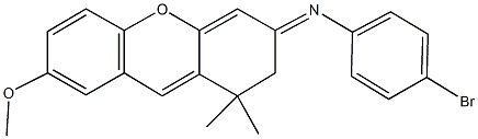 N-(4-bromophenyl)-N-(7-methoxy-1,1-dimethyl-1,2-dihydro-3H-xanthen-3-ylidene)amine Struktur