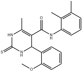 N-(2,3-dimethylphenyl)-4-(2-methoxyphenyl)-6-methyl-2-thioxo-1,2,3,4-tetrahydropyrimidine-5-carboxamide Struktur