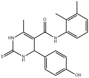 N-(2,3-dimethylphenyl)-4-(4-hydroxyphenyl)-6-methyl-2-thioxo-1,2,3,4-tetrahydropyrimidine-5-carboxamide Struktur