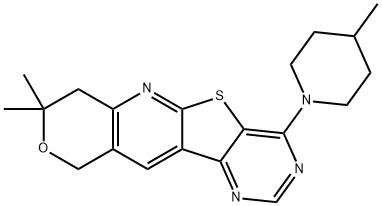 8,8-dimethyl-4-(4-methyl-1-piperidinyl)-7,10-dihydro-8H-pyrano[3'',4'':5',6']pyrido[3',2':4,5]thieno[3,2-d]pyrimidine Struktur