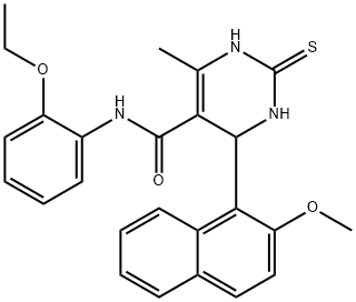 N-(2-ethoxyphenyl)-4-(2-methoxy-1-naphthyl)-6-methyl-2-thioxo-1,2,3,4-tetrahydropyrimidine-5-carboxamide Struktur