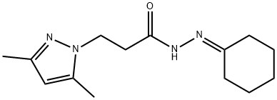 N'-cyclohexylidene-3-(3,5-dimethyl-1H-pyrazol-1-yl)propanohydrazide Struktur