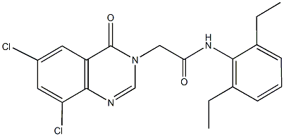 2-(6,8-dichloro-4-oxo-3(4H)-quinazolinyl)-N-(2,6-diethylphenyl)acetamide Struktur