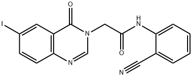 N-(2-cyanophenyl)-2-(6-iodo-4-oxo-3(4H)-quinazolinyl)acetamide Struktur