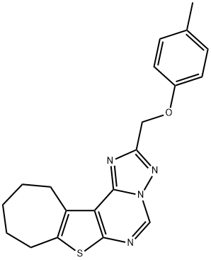 4-methylphenyl 9,10,11,12-tetrahydro-8H-cyclohepta[4,5]thieno[3,2-e][1,2,4]triazolo[1,5-c]pyrimidin-2-ylmethyl ether Struktur