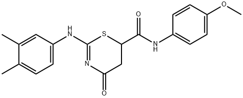 2-(3,4-dimethylanilino)-N-(4-methoxyphenyl)-4-oxo-5,6-dihydro-4H-1,3-thiazine-6-carboxamide Struktur