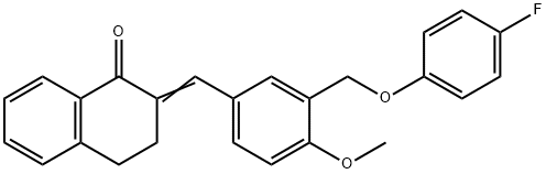 2-{3-[(4-fluorophenoxy)methyl]-4-methoxybenzylidene}-3,4-dihydro-1(2H)-naphthalenone Struktur