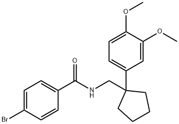 4-bromo-N-{[1-(3,4-dimethoxyphenyl)cyclopentyl]methyl}benzamide Struktur