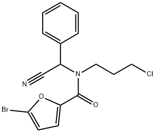 5-bromo-N-(3-chloropropyl)-N-[cyano(phenyl)methyl]furan-2-carboxamide Struktur