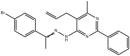 1-(4-bromophenyl)ethanone (5-allyl-6-methyl-2-phenyl-4-pyrimidinyl)hydrazone Struktur