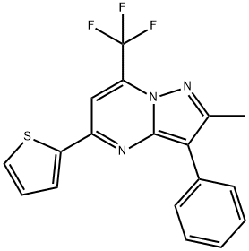 2-methyl-3-phenyl-5-thien-2-yl-7-(trifluoromethyl)pyrazolo[1,5-a]pyrimidine Struktur