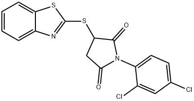 3-(1,3-benzothiazol-2-ylsulfanyl)-1-(2,4-dichlorophenyl)-2,5-pyrrolidinedione Struktur