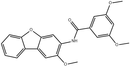 3,5-dimethoxy-N-(2-methoxydibenzo[b,d]furan-3-yl)benzamide Struktur