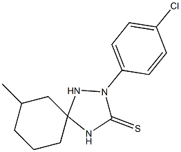 2-(4-chlorophenyl)-7-methyl-1,2,4-triazaspiro[4.5]decane-3-thione Struktur