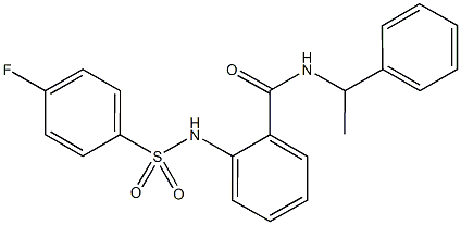 2-{[(4-fluorophenyl)sulfonyl]amino}-N-(1-phenylethyl)benzamide Struktur