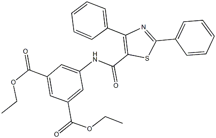 diethyl 5-{[(2,4-diphenyl-1,3-thiazol-5-yl)carbonyl]amino}isophthalate Struktur