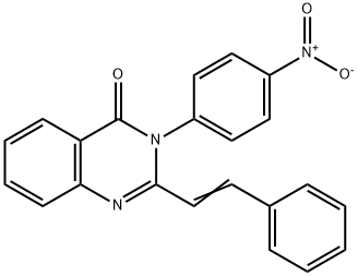 3-{4-nitrophenyl}-2-(2-phenylvinyl)-4(3H)-quinazolinone Struktur