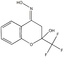 2-hydroxy-2-(trifluoromethyl)-2,3-dihydro-4H-chromen-4-one oxime Struktur