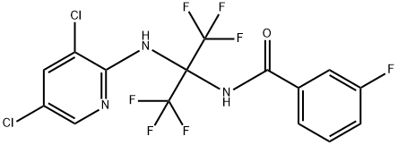 N-[1-[(3,5-dichloro-2-pyridinyl)amino]-2,2,2-trifluoro-1-(trifluoromethyl)ethyl]-3-fluorobenzamide Struktur