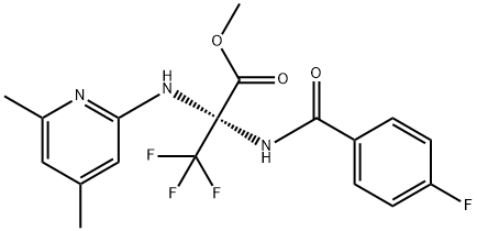 methyl 2-[(4,6-dimethylpyridin-2-yl)amino]-3,3,3-trifluoro-2-[(4-fluorobenzoyl)amino]propanoate Struktur