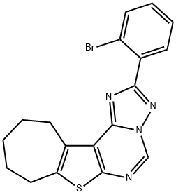 2-(2-bromophenyl)-9,10,11,12-tetrahydro-8H-cyclohepta[4,5]thieno[3,2-e][1,2,4]triazolo[1,5-c]pyrimidine Struktur