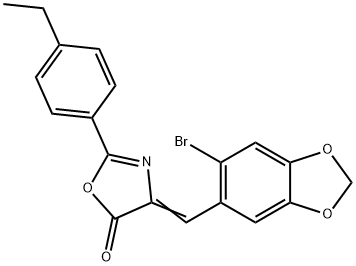 4-[(6-bromo-1,3-benzodioxol-5-yl)methylene]-2-(4-ethylphenyl)-1,3-oxazol-5(4H)-one Struktur