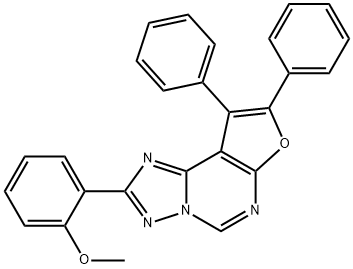 2-(8,9-diphenylfuro[3,2-e][1,2,4]triazolo[1,5-c]pyrimidin-2-yl)phenyl methyl ether Struktur