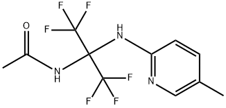 N-[2,2,2-trifluoro-1-[(5-methylpyridin-2-yl)amino]-1-(trifluoromethyl)ethyl]acetamide Struktur