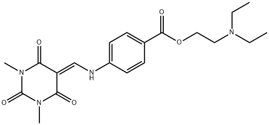 2-(diethylamino)ethyl 4-{[(1,3-dimethyl-2,4,6-trioxotetrahydro-5(2H)-pyrimidinylidene)methyl]amino}benzoate Struktur