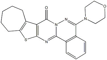 5-morpholin-4-yl-10,11,12,13-tetrahydro-8H,9H-cyclohepta[4',5']thieno[2',3':4,5]pyrimido[2,1-a]phthalazin-8-one Struktur