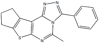 5-methyl-3-phenyl-9,10-dihydro-8H-cyclopenta[4,5]thieno[3,2-e][1,2,4]triazolo[4,3-c]pyrimidine Struktur