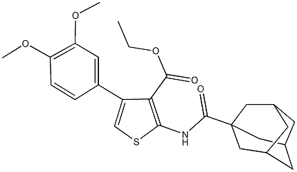 ethyl 2-[(1-adamantylcarbonyl)amino]-4-(3,4-dimethoxyphenyl)-3-thiophenecarboxylate Struktur