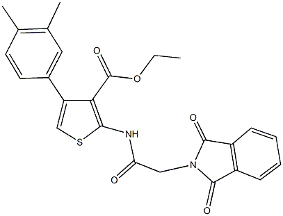 ethyl 4-(3,4-dimethylphenyl)-2-{[(1,3-dioxo-1,3-dihydro-2H-isoindol-2-yl)acetyl]amino}-3-thiophenecarboxylate Struktur