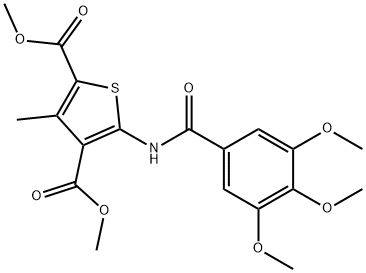 dimethyl 3-methyl-5-[(3,4,5-trimethoxybenzoyl)amino]-2,4-thiophenedicarboxylate Struktur