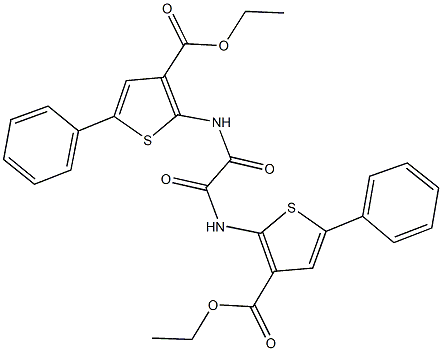 ethyl 2-{[{[3-(ethoxycarbonyl)-5-phenyl-2-thienyl]amino}(oxo)acetyl]amino}-5-phenyl-3-thiophenecarboxylate Struktur