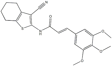 N-(3-cyano-4,5,6,7-tetrahydro-1-benzothien-2-yl)-3-(3,4,5-trimethoxyphenyl)acrylamide Struktur