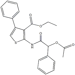 ethyl 2-{[(acetyloxy)(phenyl)acetyl]amino}-4-phenyl-3-thiophenecarboxylate Struktur