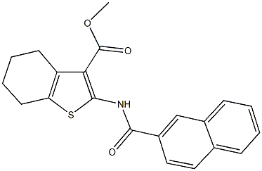 methyl 2-(2-naphthoylamino)-4,5,6,7-tetrahydro-1-benzothiophene-3-carboxylate Struktur