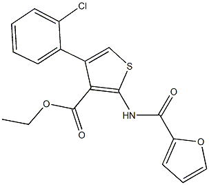 ethyl 4-(2-chlorophenyl)-2-(2-furoylamino)thiophene-3-carboxylate Struktur