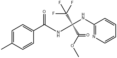 methyl 3,3,3-trifluoro-2-[(4-methylbenzoyl)amino]-2-(pyridin-2-ylamino)propanoate Struktur