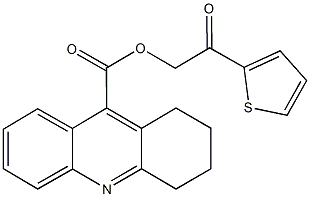 2-oxo-2-(2-thienyl)ethyl 1,2,3,4-tetrahydro-9-acridinecarboxylate Struktur