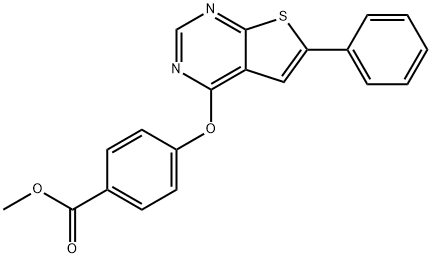 methyl 4-[(6-phenylthieno[2,3-d]pyrimidin-4-yl)oxy]benzoate Struktur