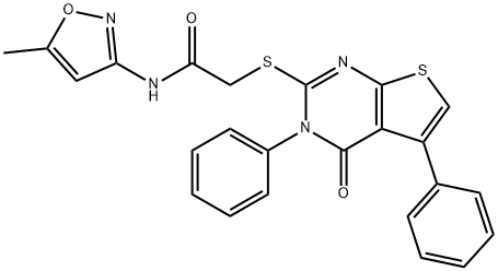 N-(5-methyl-3-isoxazolyl)-2-[(4-oxo-3,5-diphenyl-3,4-dihydrothieno[2,3-d]pyrimidin-2-yl)sulfanyl]acetamide Struktur