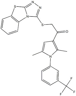 1-{2,5-dimethyl-1-[3-(trifluoromethyl)phenyl]-1H-pyrrol-3-yl}-2-([1,2,4]triazolo[3,4-b][1,3]benzothiazol-3-ylsulfanyl)ethanone Struktur