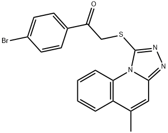 1-(4-bromophenyl)-2-[(5-methyl[1,2,4]triazolo[4,3-a]quinolin-1-yl)sulfanyl]ethanone Struktur