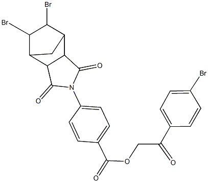 2-(4-bromophenyl)-2-oxoethyl 4-(8,9-dibromo-3,5-dioxo-4-azatricyclo[5.2.1.0~2,6~]dec-4-yl)benzoate Struktur