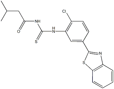 N-[5-(1,3-benzothiazol-2-yl)-2-chlorophenyl]-N'-(3-methylbutanoyl)thiourea Struktur