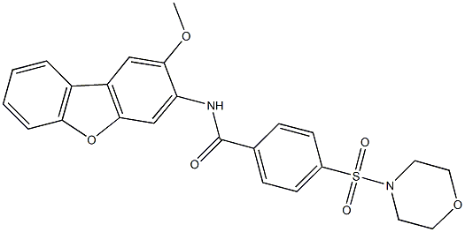 N-(2-methoxydibenzo[b,d]furan-3-yl)-4-(4-morpholinylsulfonyl)benzamide Struktur